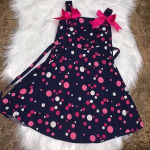 Bubble Polka Dot Dress with Pink Bows * Size 5